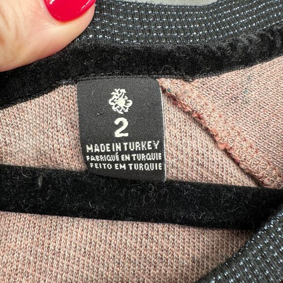 Maison Scotch Soda Top Medium Womens Red Gold Artsy Abstract Sweatshirt - Picture 4 of 9